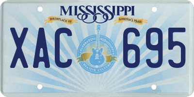MS license plate XAC695
