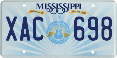 MS license plate XAC698