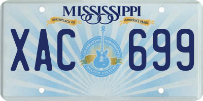 MS license plate XAC699