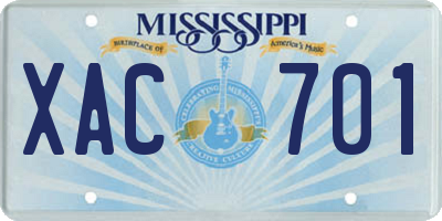 MS license plate XAC701