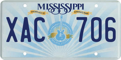 MS license plate XAC706
