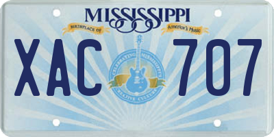 MS license plate XAC707