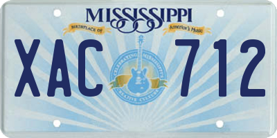 MS license plate XAC712