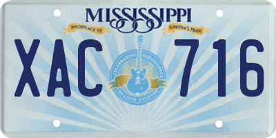 MS license plate XAC716