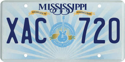 MS license plate XAC720