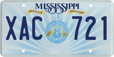 MS license plate XAC721