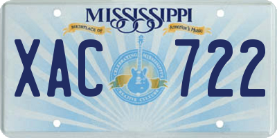 MS license plate XAC722