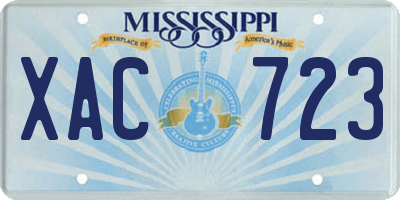 MS license plate XAC723