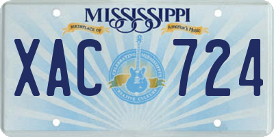 MS license plate XAC724