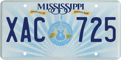 MS license plate XAC725
