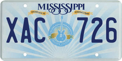 MS license plate XAC726