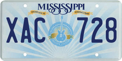 MS license plate XAC728