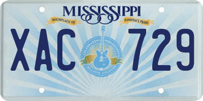 MS license plate XAC729