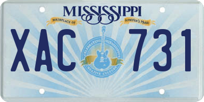 MS license plate XAC731