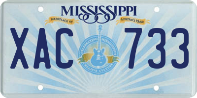 MS license plate XAC733