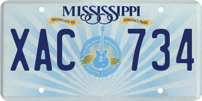 MS license plate XAC734