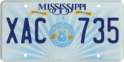MS license plate XAC735
