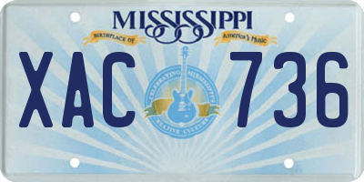 MS license plate XAC736