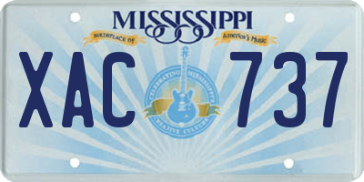 MS license plate XAC737