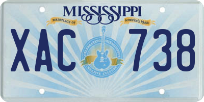 MS license plate XAC738