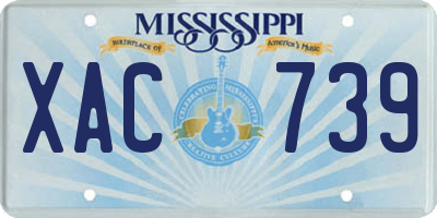 MS license plate XAC739