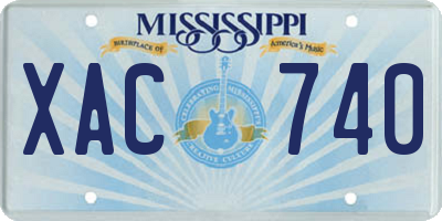 MS license plate XAC740