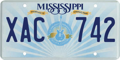 MS license plate XAC742