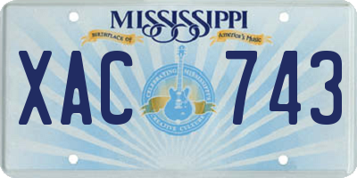 MS license plate XAC743
