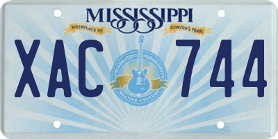 MS license plate XAC744