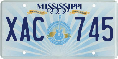 MS license plate XAC745