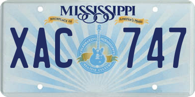 MS license plate XAC747