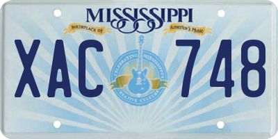 MS license plate XAC748