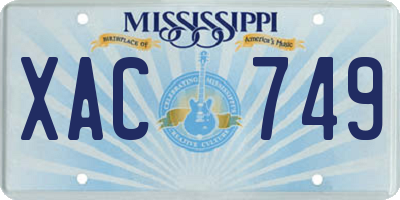 MS license plate XAC749