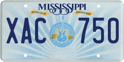 MS license plate XAC750