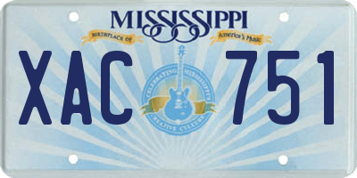 MS license plate XAC751