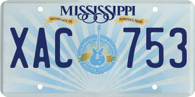 MS license plate XAC753