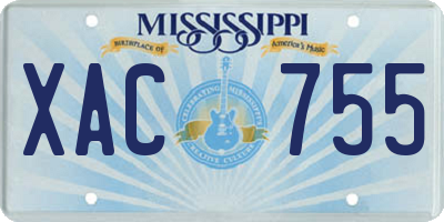 MS license plate XAC755