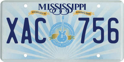 MS license plate XAC756