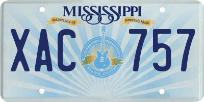 MS license plate XAC757