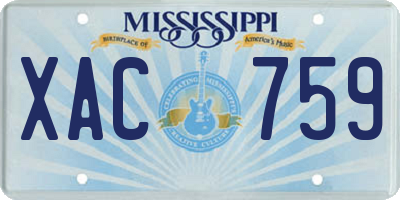 MS license plate XAC759