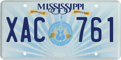 MS license plate XAC761