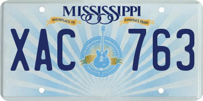 MS license plate XAC763