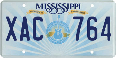 MS license plate XAC764