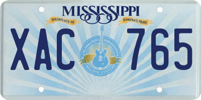 MS license plate XAC765