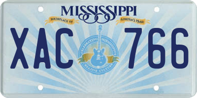 MS license plate XAC766