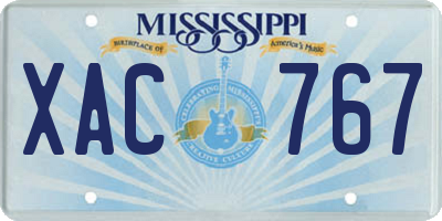 MS license plate XAC767