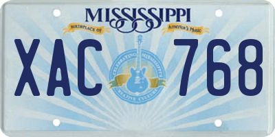 MS license plate XAC768