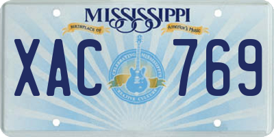 MS license plate XAC769