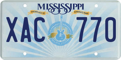 MS license plate XAC770