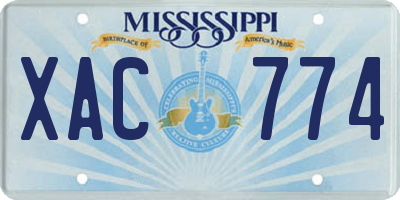 MS license plate XAC774